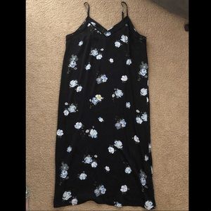 Mossimo Floral Black Midi Dress Size XL